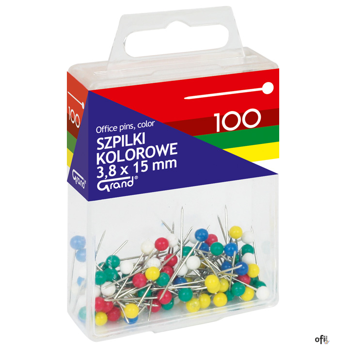 Szpilki Kolorowe 100 GRAND T4, 3, 8x15mm GRAND 110-1671