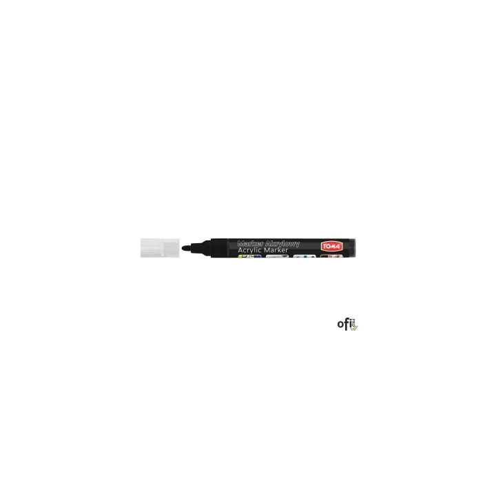 Marker akrylowy, fibrowa końcówka okrągła 2-5mm,  czarny TO-402 Toma