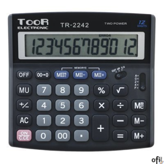 Kalkulator TOOR TR-2242, 12 pozycyjny, podwójna pamięć 120-1458