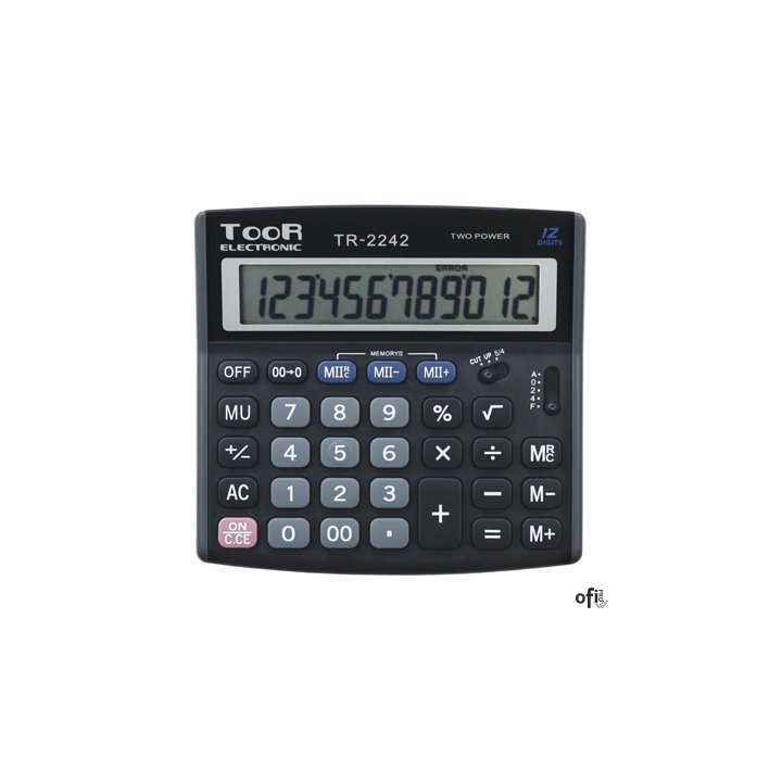 Kalkulator TOOR TR-2242, 12 pozycyjny, podwójna pamięć 120-1458
