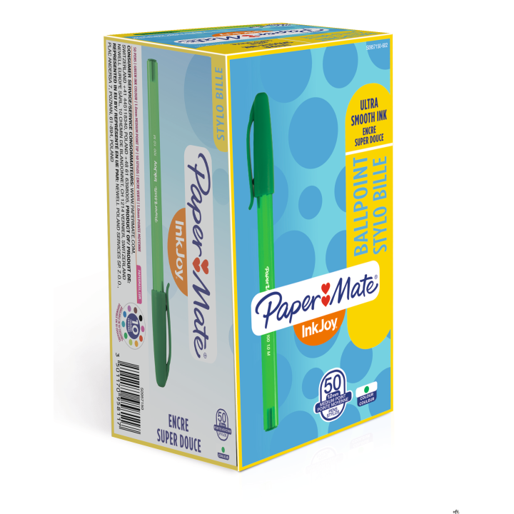 Długopis ze skuwką INKJOY 100 CAP M zielony PAPER MATE S0957150