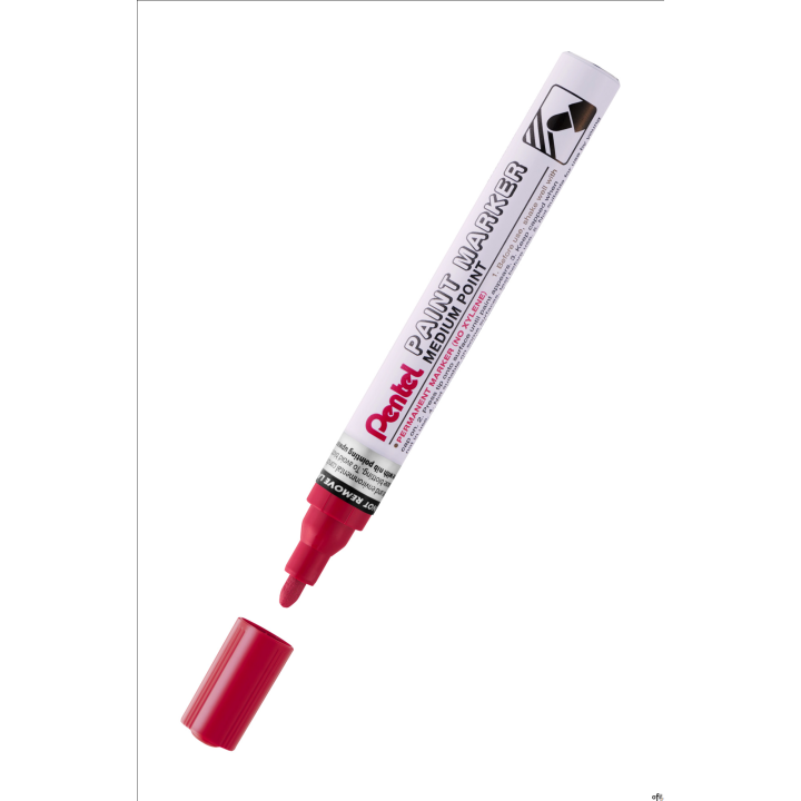 (Nowy indeks mak0047059) Marker olejowy Pentel średnia okrągła  końcówka,  MMP10-B czerwony