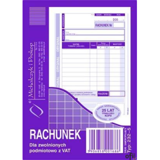 232-5 Rachunek MICHALCZYK&PROKOP A6 (pion) 80 kartek