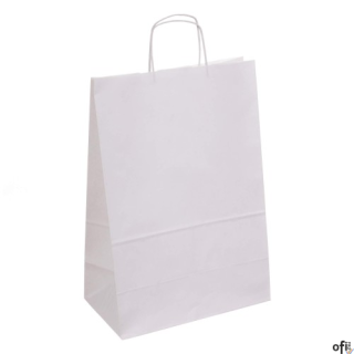 Torba papierowa ECOBAG 305x170x425mm biała 100g ekologiczna