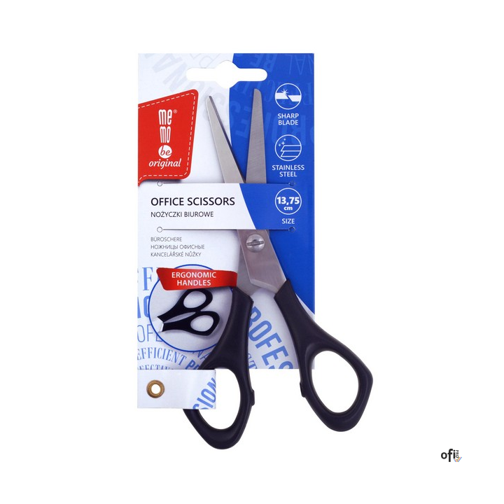 Nożyczki biurowe MemoBe czarne 13,75cm MN100-00