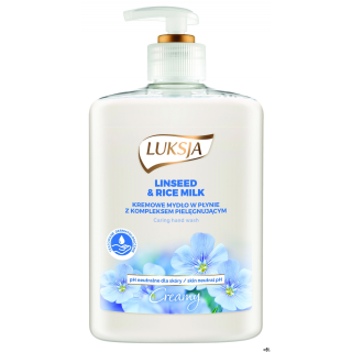 LUKSJA Mydło w płynie z dozownikiem 500 ml LINSEED&RICE MILK 8896