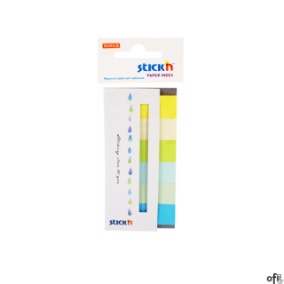 Zakładki papierowe 45x15mm 6 kolorów SUMMER 180 kartek STICKN 21596