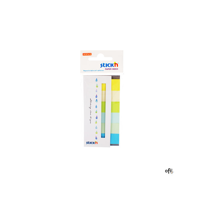 Zakładki papierowe 45x15mm 6 kolorów SUMMER 180 kartek STICKN 21596