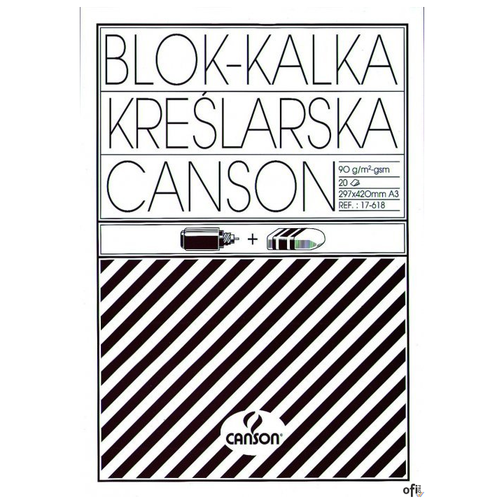 Kalka kreślarska A3 90/95 blok 20ark 17618 CANSON 200005323