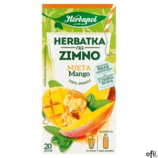 Herbata HERBAPOL NA ZIMNO Mięta & Mango (20 saszetek)