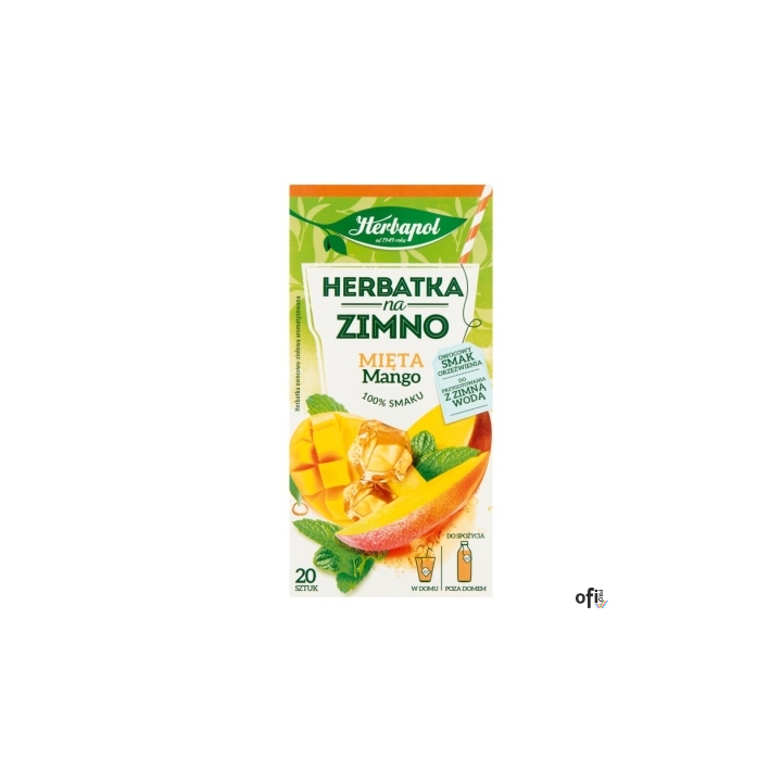 Herbata HERBAPOL NA ZIMNO Mięta & Mango (20 saszetek)