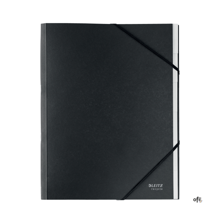 Teczka z przekładkami Recycle A4 6 przekładek, czarny Leitz, 39140095