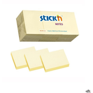 Bloczki STICKN 38x51mm żółty pastele 12bloczków x 100 kartek 21530