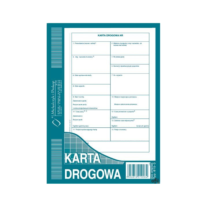 815-3N Karta drogowa A5 Numeryczna