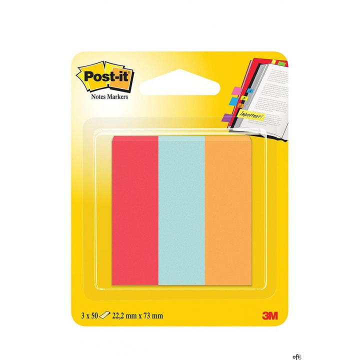 Zakładki indeksujące POST-IT_ (671-PBO), papier, 22,2x73mm, 3x50 kart., mix kolorów, 3M-70005292209