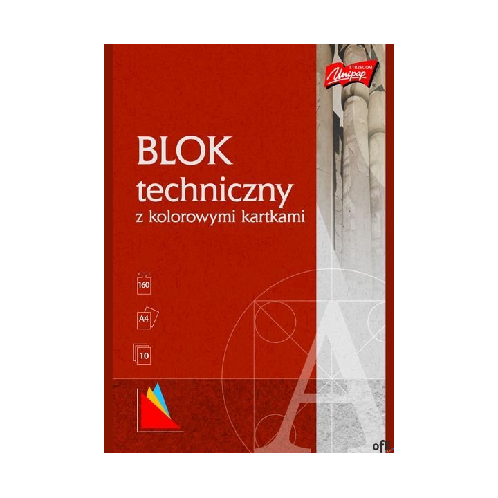 Blok techniczny kolor A4 10 kartek UNIPAP