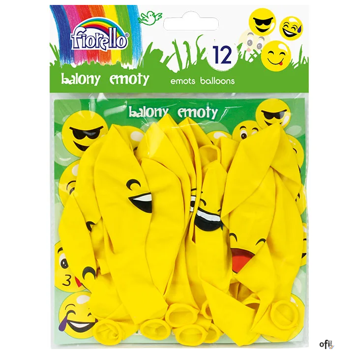 Balony 12 PARTY FIORELLO, Emotikony, 12 szt FIORELLO 170-2328 SALE