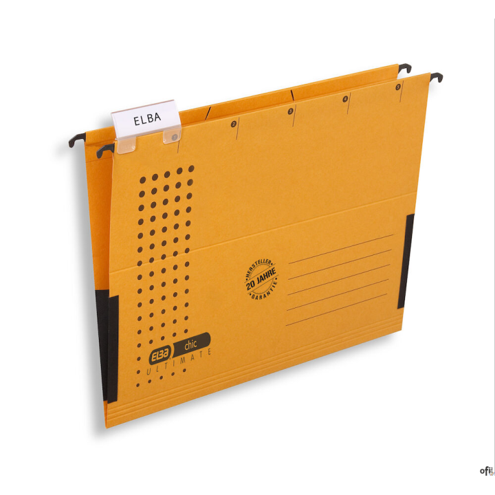 Teczka zawieszana A4 ELBA CHIC ULTIMATE, żółta, z półciennymi boczkami 100552103