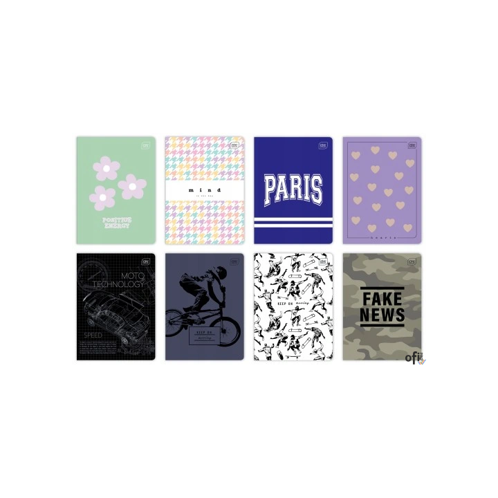 Zeszyt A5 60 linia mix wzorów INTERDRUK