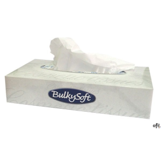 Chusteczki higieniczne 100sztuk, 2 warstwy, kolor biały, celuloza, BULKYSOFT 68100