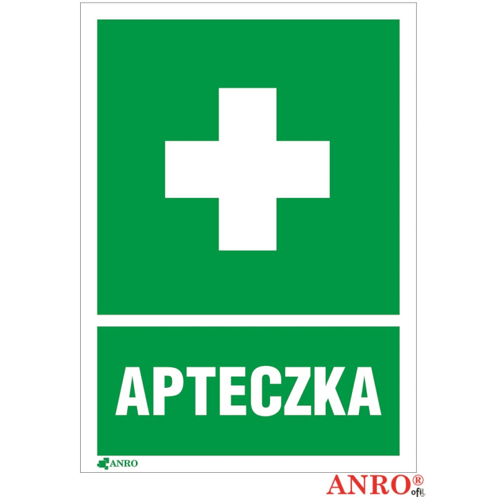 Naklejka APTECZKA PIERWSZEJ POMOCY 100x140 ZZ-8I-1 F ANPRO