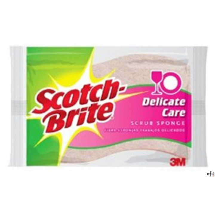 Gąbka do zmywania SCOTCH BRITE, celulozowa, do szkła i porcelany, różowa