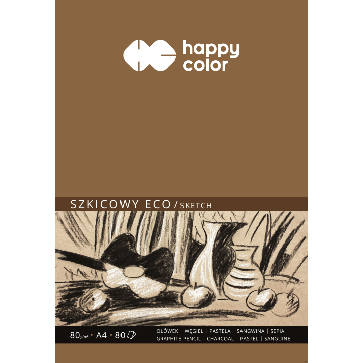 Blok szkicowy ECO, ART, A4, 80 ark, 80g, Happy Color HA 3708 2030-A80