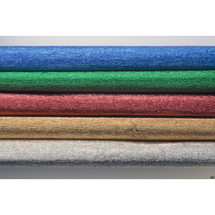 Bibuła marszczona 25x100cm, MIX metaliczny, 5 kol, 5 rolek, Happy Color HA 3640 2510-MIXMet