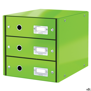 Pojemnik z 3 szufladami Leitz C&S WOW, zielony 60480054