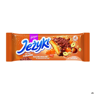 Ciastka JEŻYKI słony karmel w czekoladzie mlecznej 140g