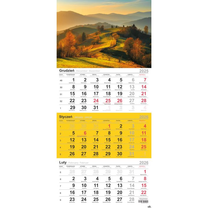 Kalendarz trójdzielny (H) 2026 Michalczyk i Prokop T-106T-11