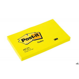 Bloczek samoprzylepny POST-IT_ (655N), 127x76mm, 1x100 kart., jaskrawy żółty