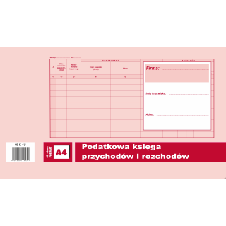Podatkowa księga przychpdów i rozchodów A4, 48 stron offset 10-K-1U DOTTS