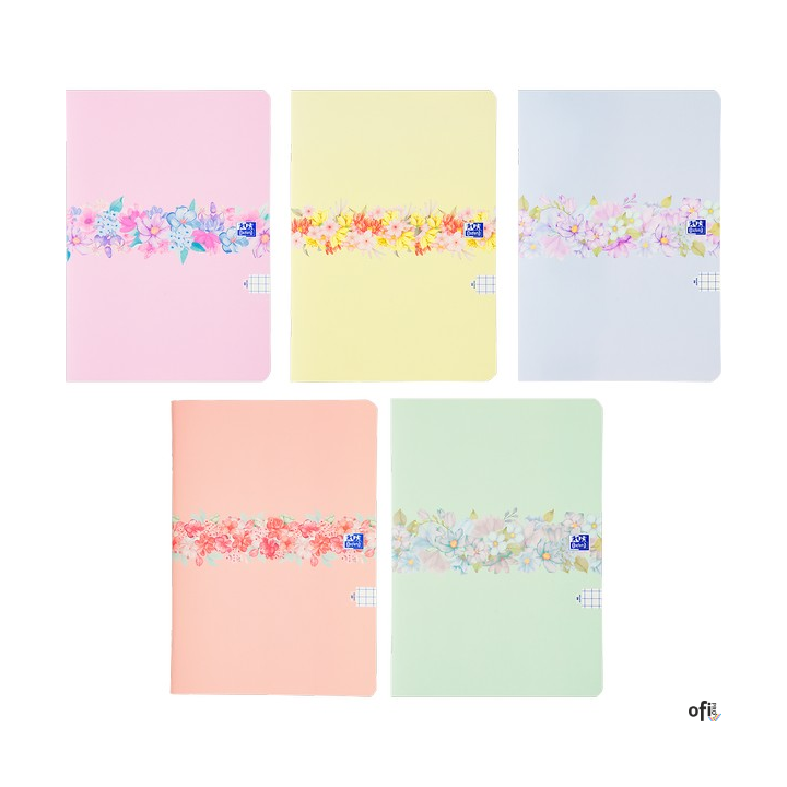 Zeszyt Oxford Flowers A5 60 kartek kratka 5x5 mm Mix 400181450