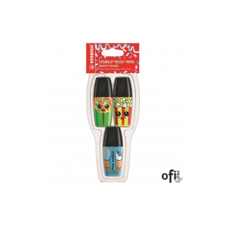 Zakreślacz STABILO BOSS MINI Sweet Friends etui 3 szt 07/03-58