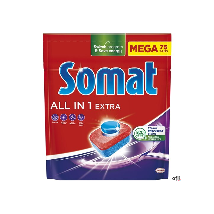SOMAT Tabletki do zmywarki MEGA 75 szt. All in one Extra  09343