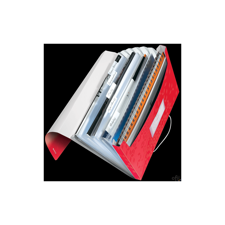 Teczka z 6 przegródkami PP Leitz WOW, czerwona 45890026