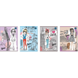 Zeszyt A5 16k kolorowa kratka mix UV INTERDRUK