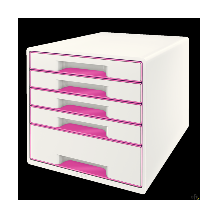 Pojemnik z 5 szufladami LEITZ WOW biało-różowy 52142023