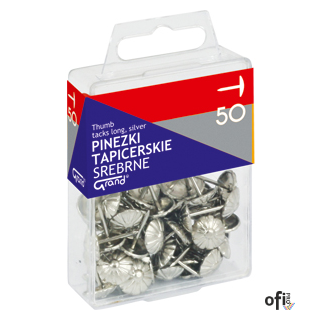 Pinezki srebrne tapicerskie 50szt 110-1483 GRAND