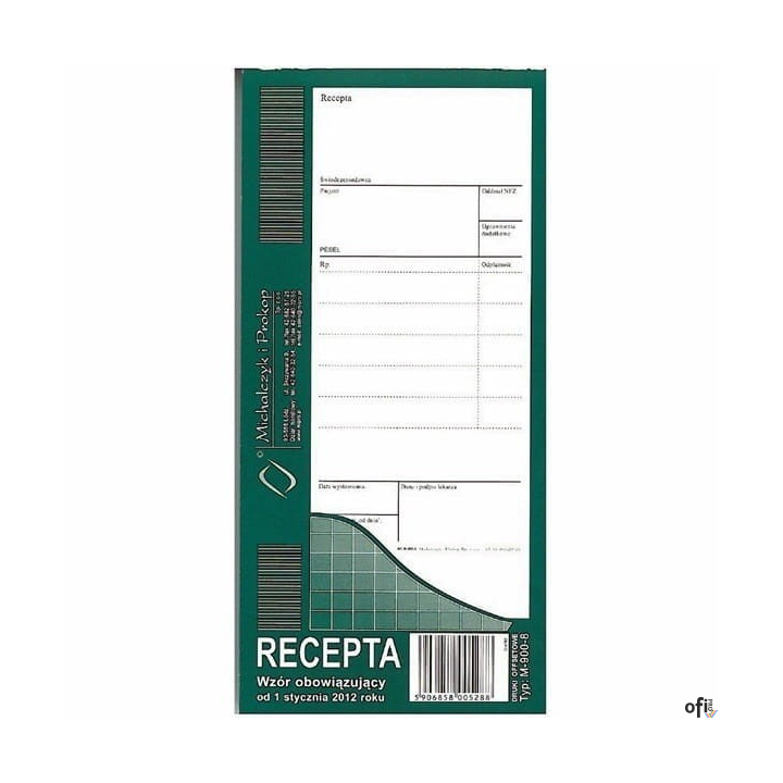 M-900-8 Recepta-zwykła(60ka) (Mz/Pom-31)MICHALCZYK I PROKOP
