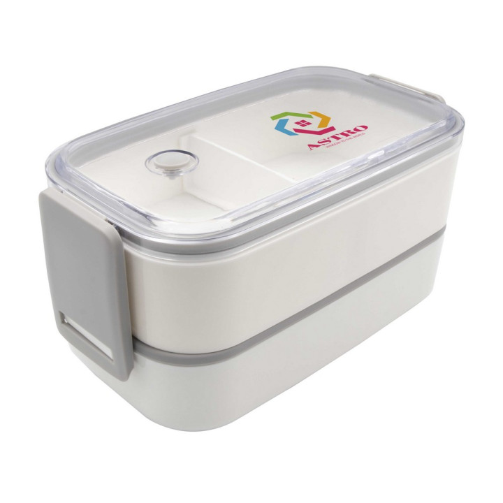Pudełka śniadaniowe 2 w 1, 2x700 ml, sztućce | Cash