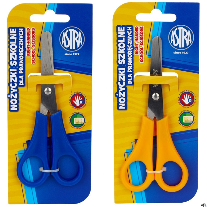 Nożyczki szkolne Astra z podziałką dla praworęcznych  407118002
