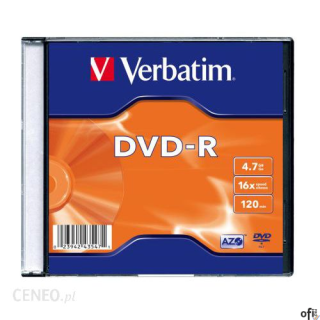 Płyta DVD-R VERBATIM SLIM 4.7GB x16 43557