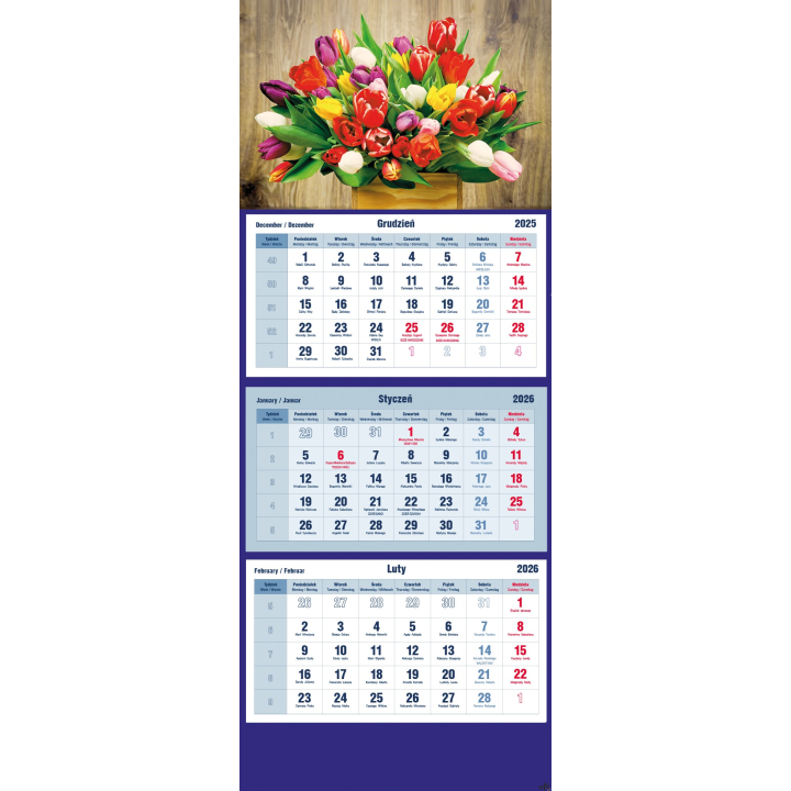 Kalendarz trójdzielny 2026 Bukiet Michalczyk i Prokop T-105T-12