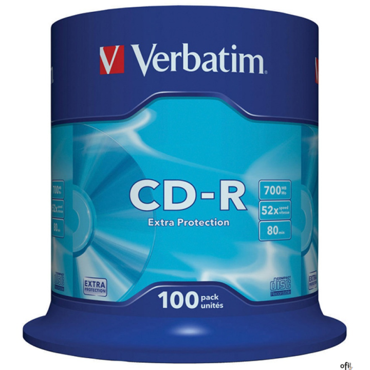 Płyta CD-R VERBATIM CAKE (100) Extra Protection 700MB x52 43411