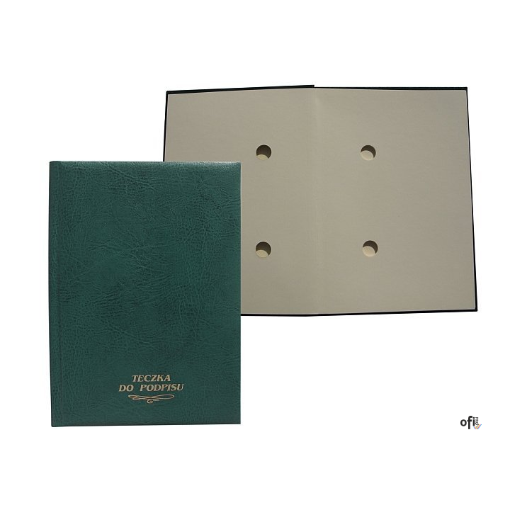 Teczka do podpisu 10k zieleń WARTA grzbiet kryty 1824-920-011