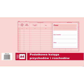 Podatkowa księga przychpdów i rozchodów A4, 96 stron offset 10-K-2U DOTTS
