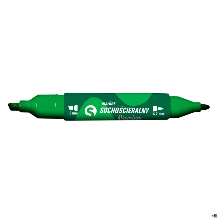 Marker suchościeralny dwustronny KM504-Z2 zielony 5mm/4.2mm TETIS