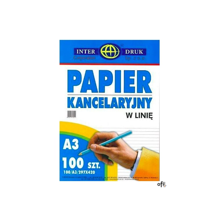 Papier kancelaryjny A3 linia (100) INTERDRUK